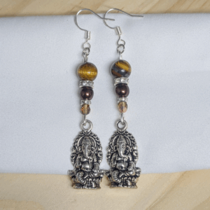 Boucle ganesh œil de tigre-lumineusesgemmes.com